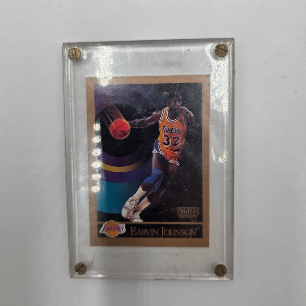 Magic Johnson Earvin Johnson Lakers Skybox NBA Hoops Basketball Cards in Case